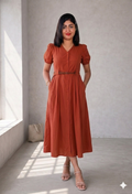 Front open korean midy dress