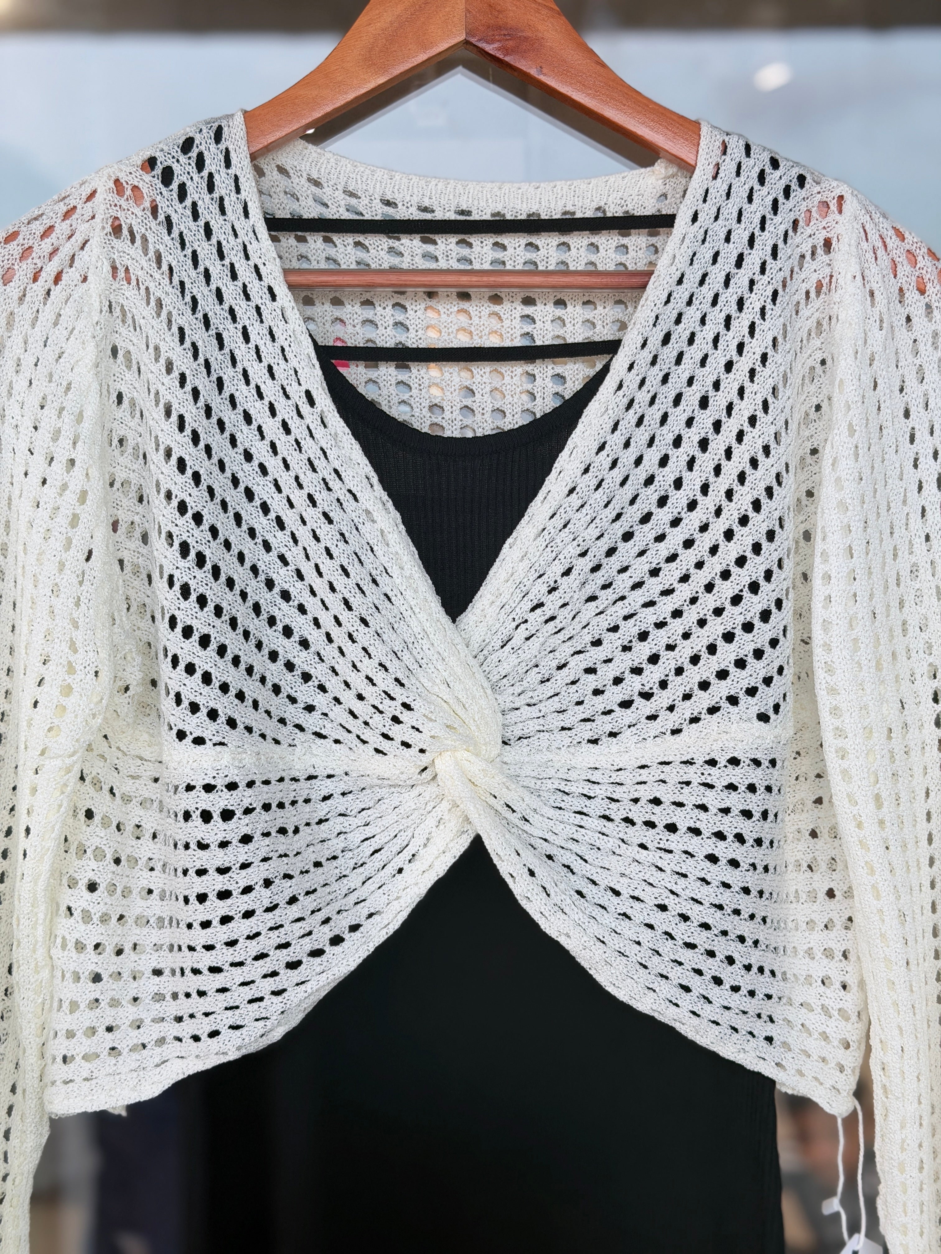 Crochet shrug midi dress