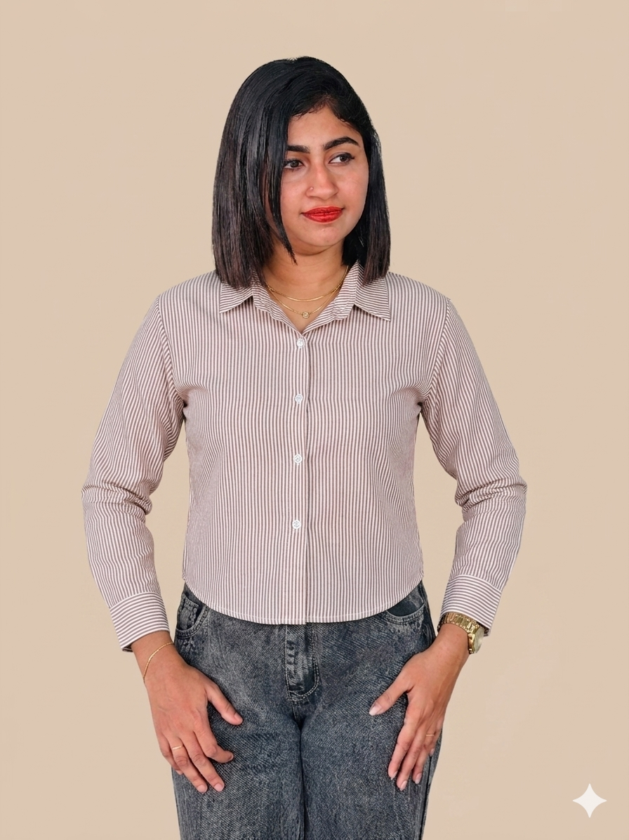 Crop line shirt with dori