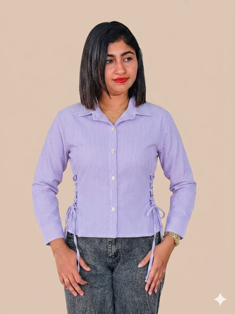 Crop line shirt with dori