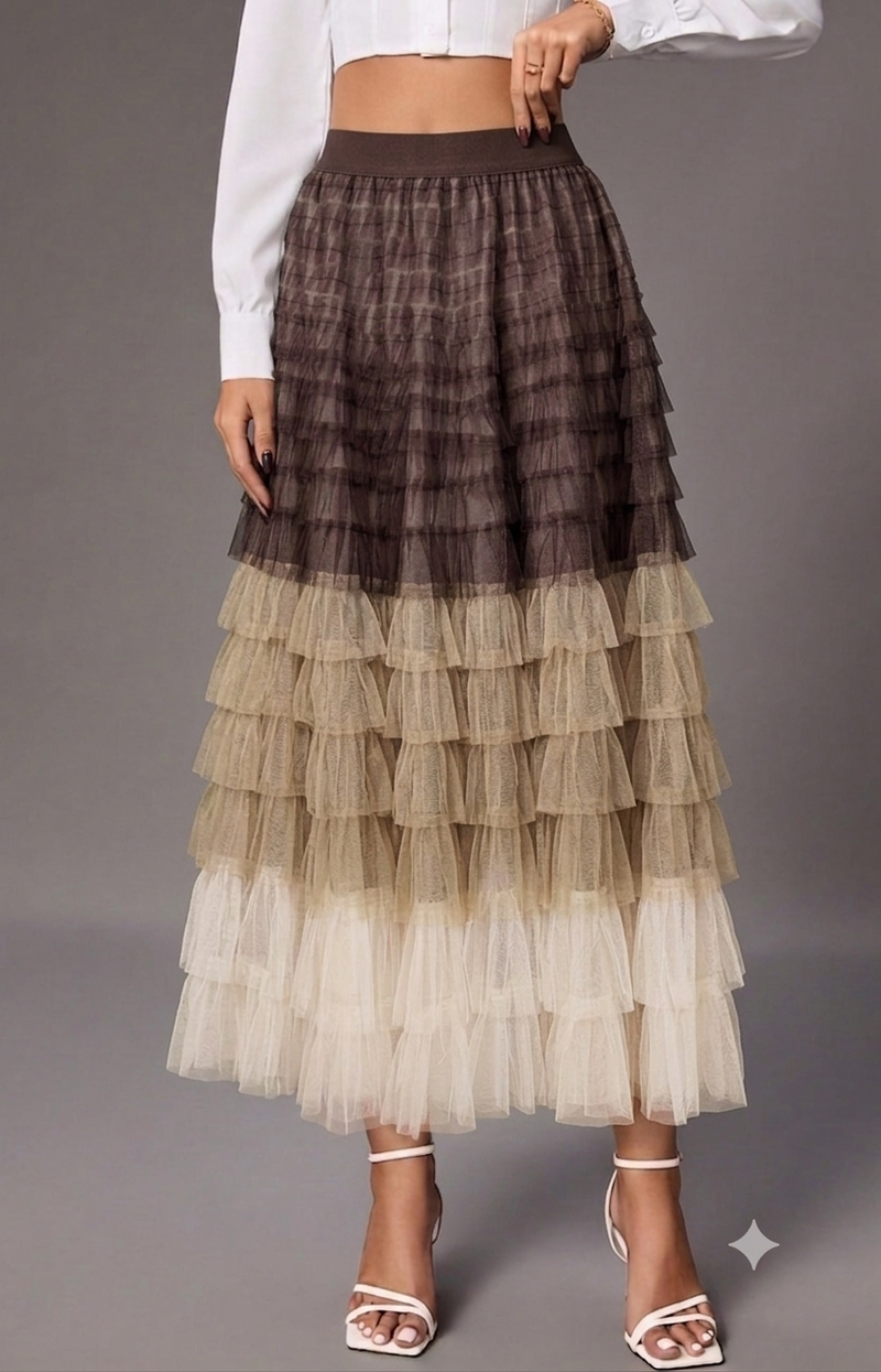 Layered korean skirt
