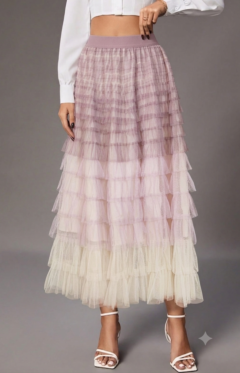 Layered korean skirt