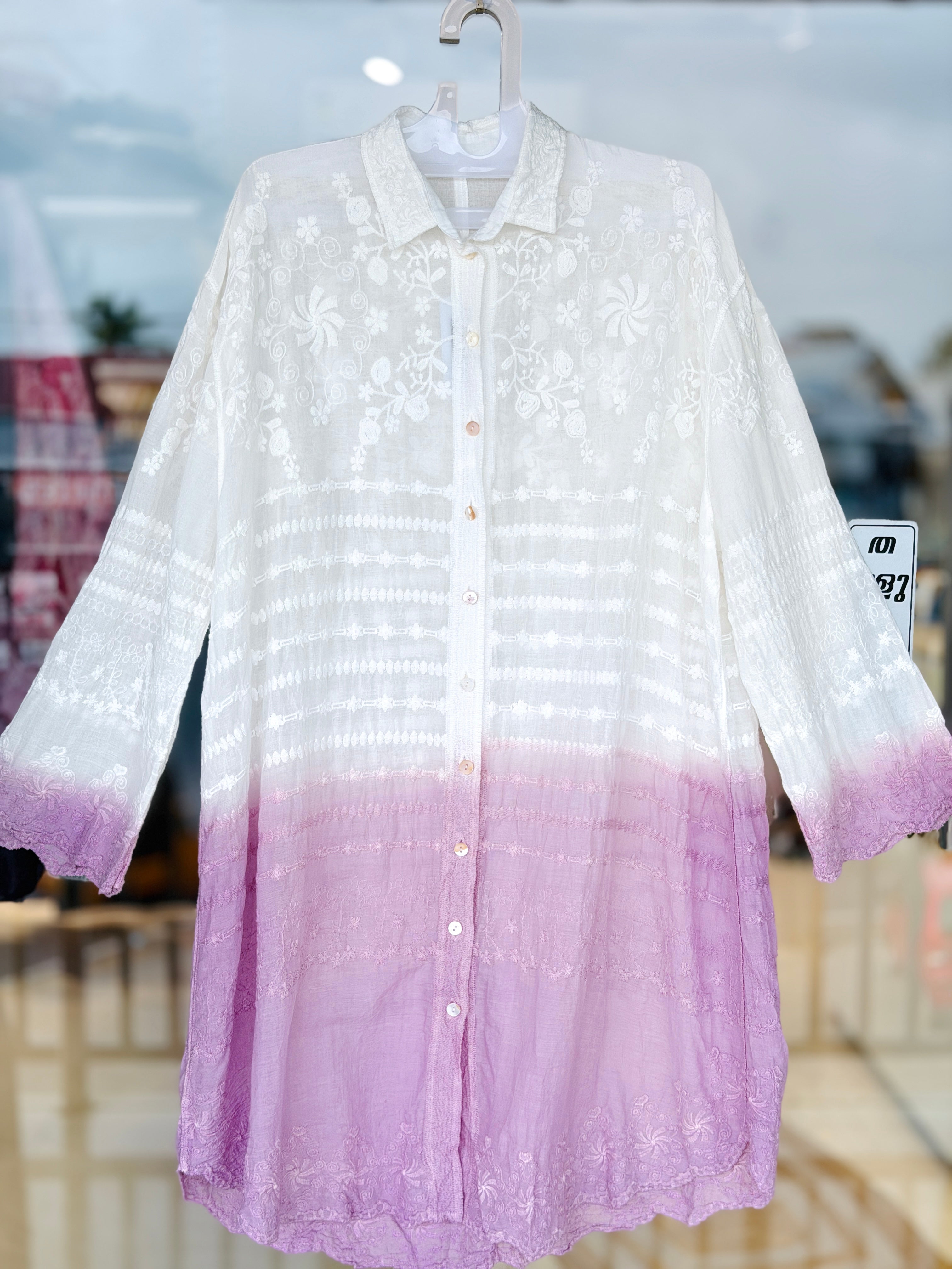 crochet long shirt