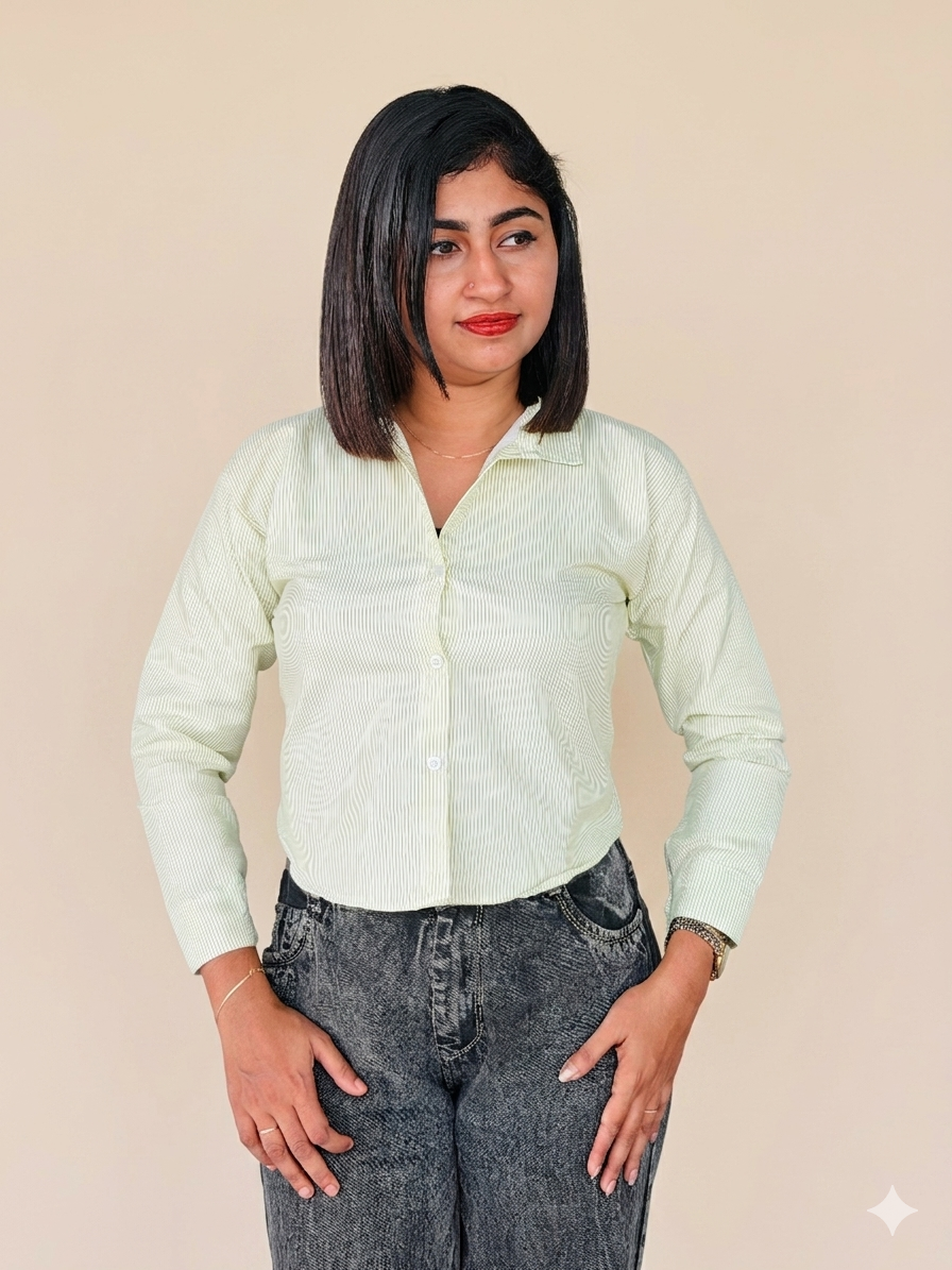 Crop line shirt with dori