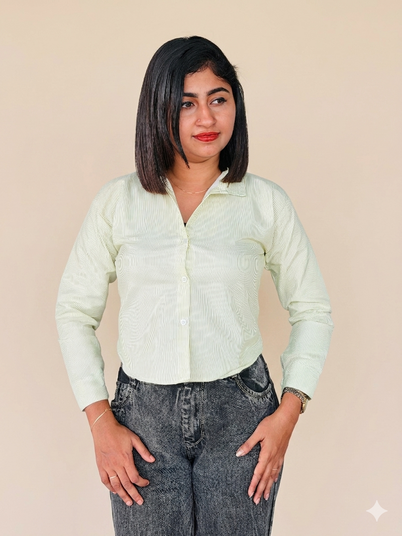 Crop line shirt with dori