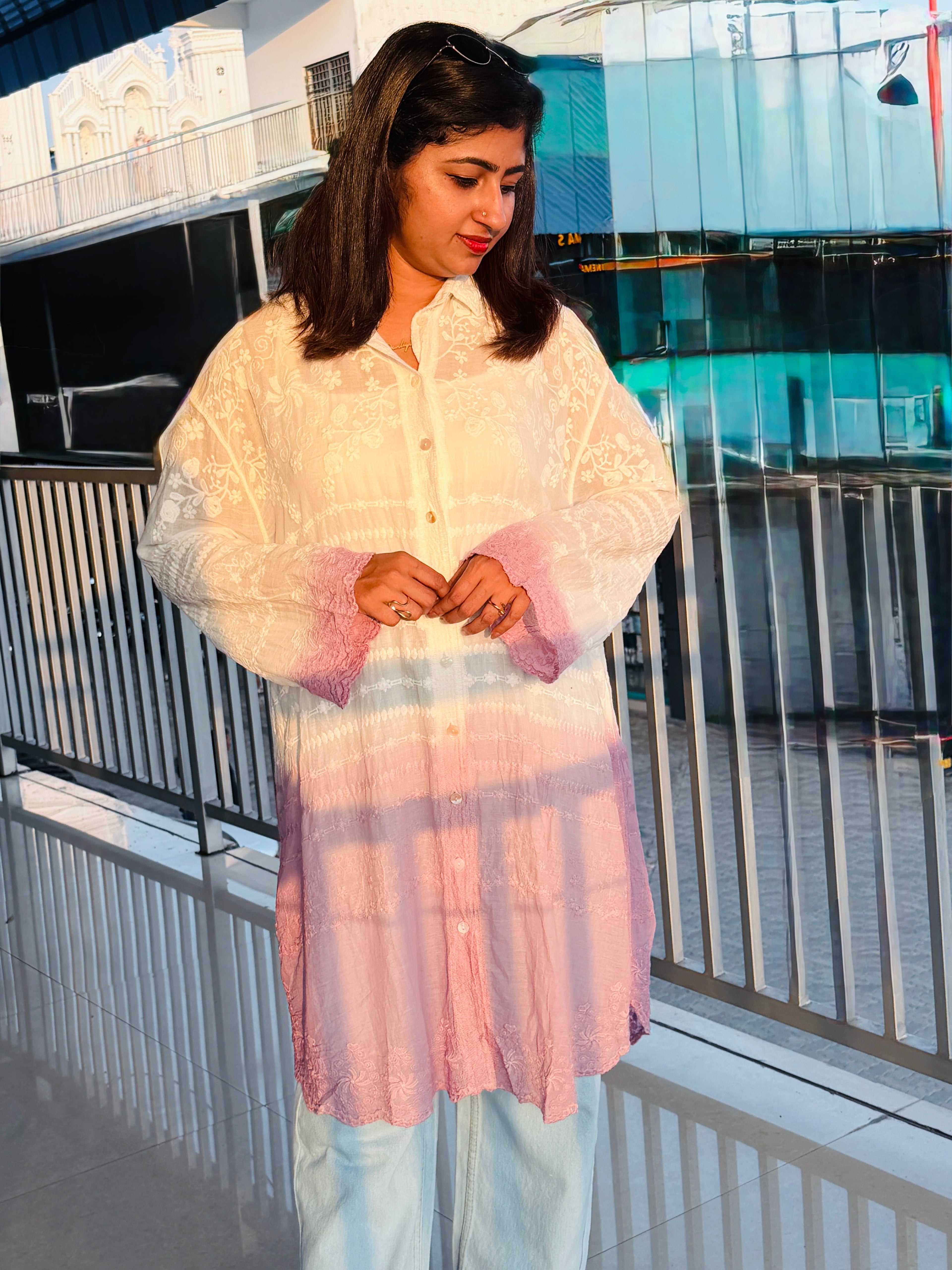crochet long shirt