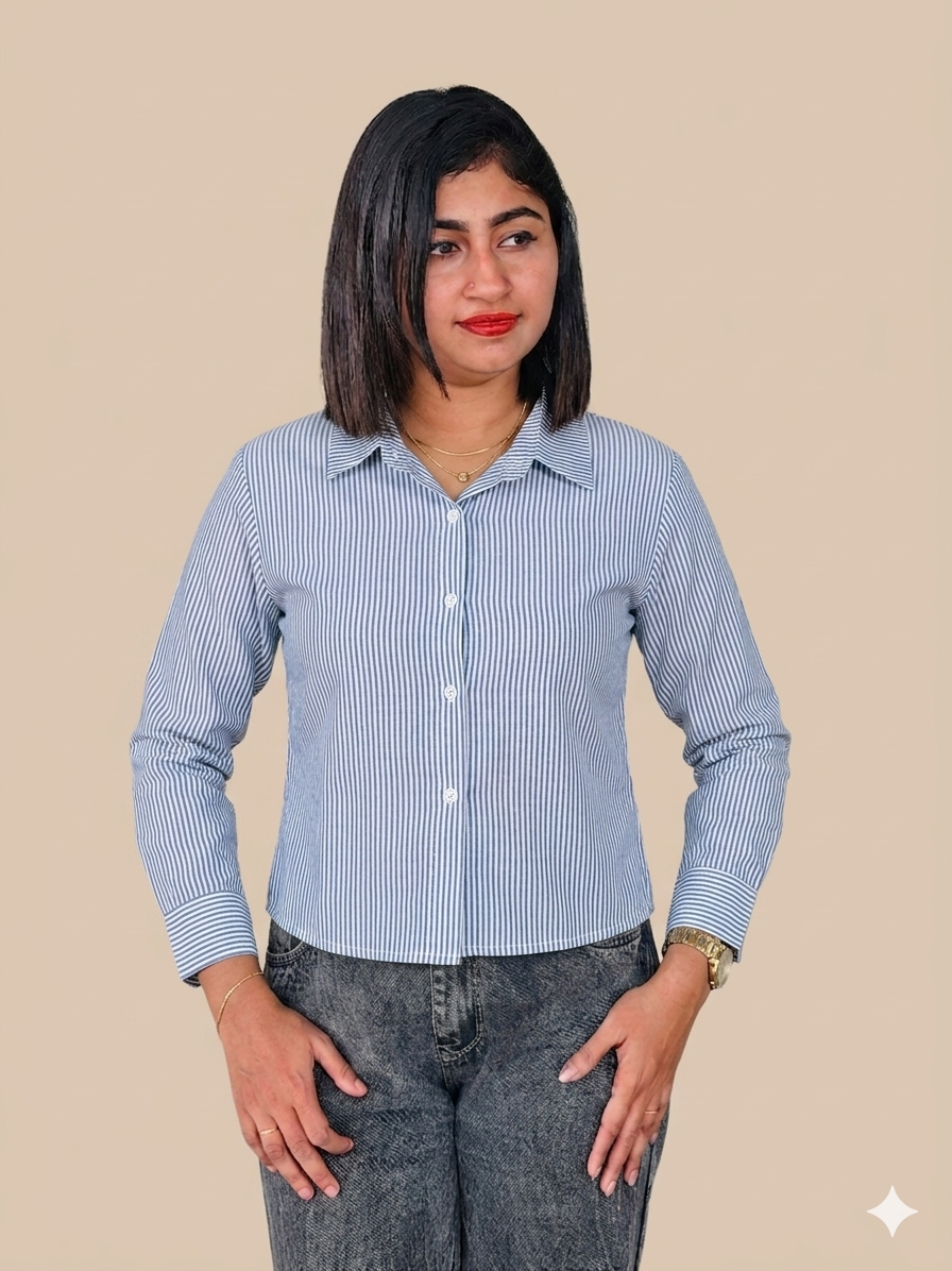 Crop line shirt with dori