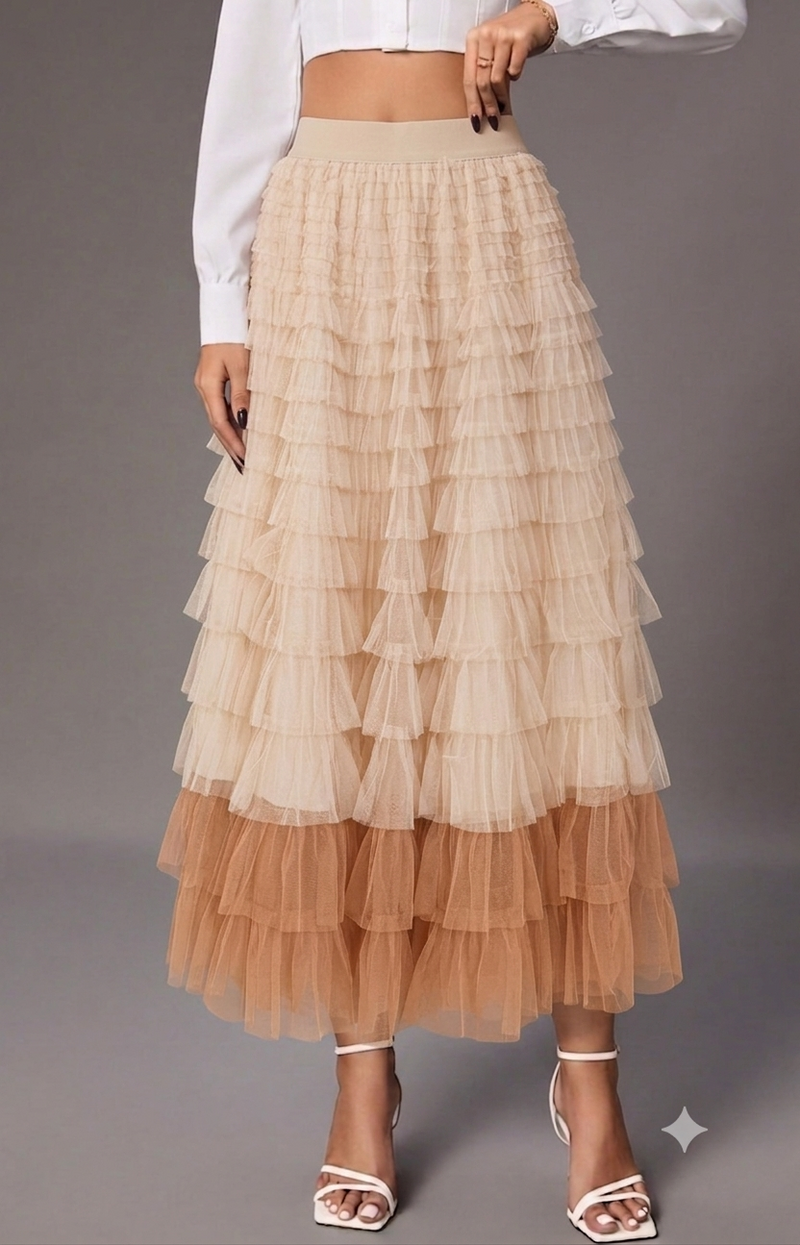 Layered korean skirt